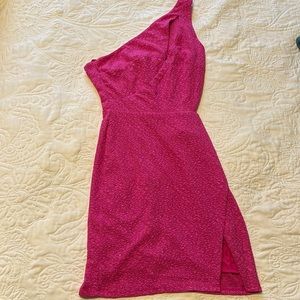 Brand new shimmery Barbie pink mini dress with cut outs